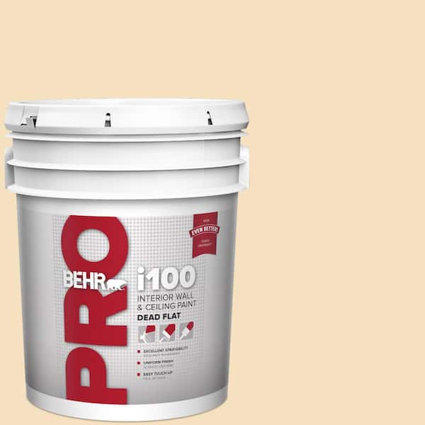 BEHR PRO 5 gal. #PPL-41 Tea Cookie Dead Flat Interior Paint