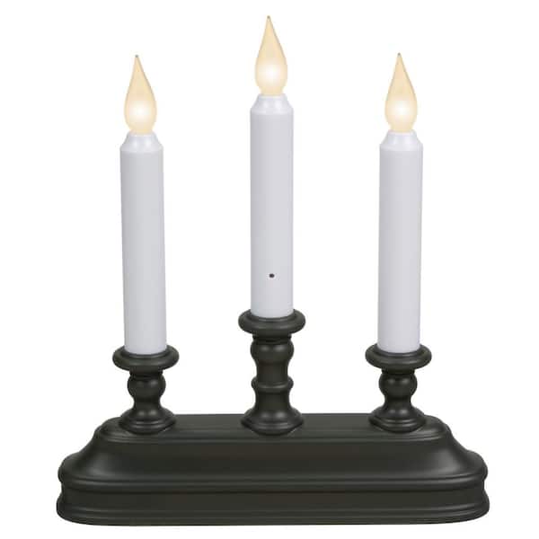 Xodus Innovations 10 in. Dual Color LED Battery Operated Candle with Aged Bronze Colored Candelabra Base