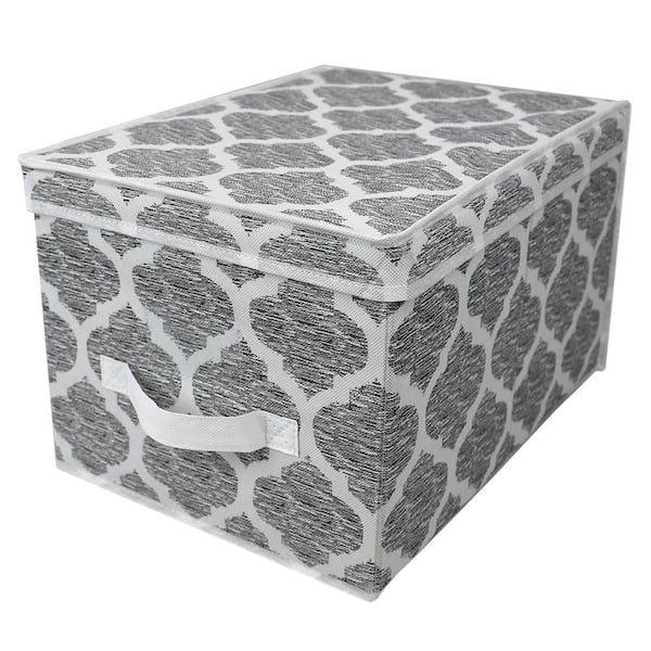 10 in. H x 15.75 in. W x 11.8 in. D Gray Fabric Cube Storage Bin ...