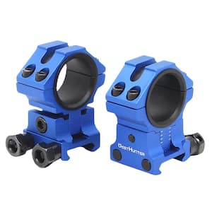 Optics Precision Picatinny Scope Rings, 1 in. 30 mm Adjustable Height Scope Mount, Blue