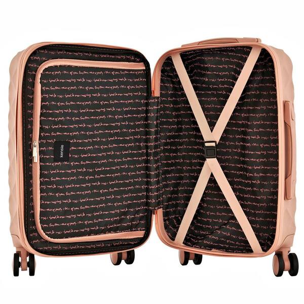 Kensie 20 in. Dusty Pink Rolling Expandable Carry-On Luggage KN