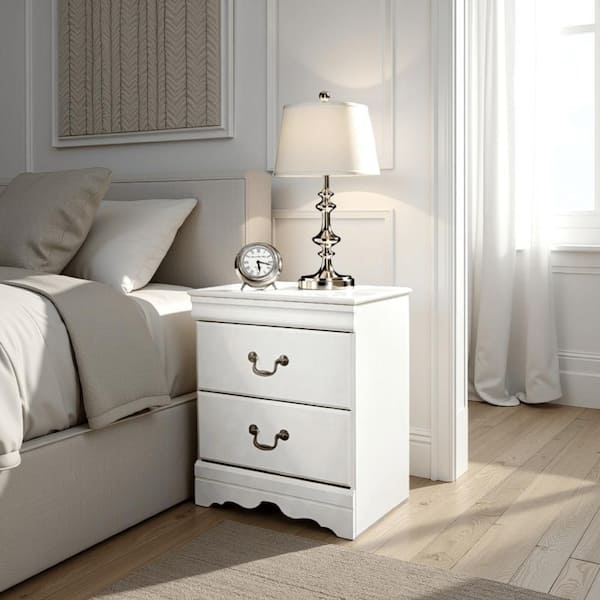 Roso Classic White 2-Drawer 16 in. Wide Chest of Drawers Dresser without Mirror