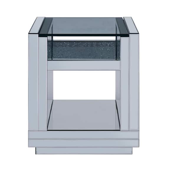 Acme Furniture Nysa Mirrored and Faux Crystals End Table