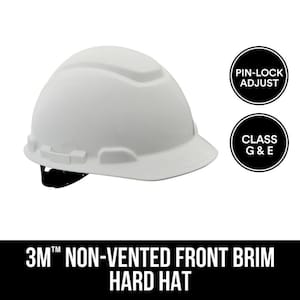 White Hard Hat with Pin-Lock Adjustment (Case of 12)