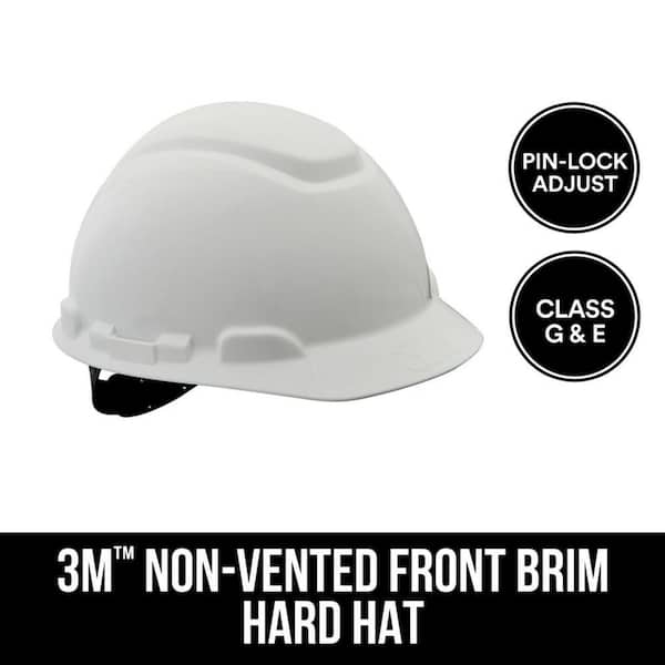 3M White Hard Hat with Pin-Lock Adjustment (Case of 12)