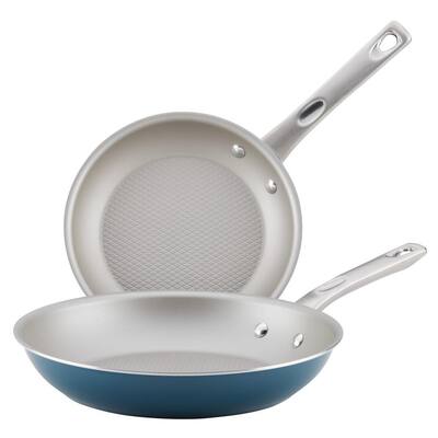 Home Collection 2-Piece Aluminum Nonstick Skillet Set in Twilight Teal