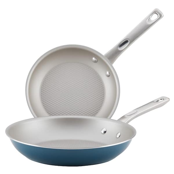 Ayesha Curry Home Collection 2-Piece Aluminum Nonstick Skillet Set in Twilight Teal