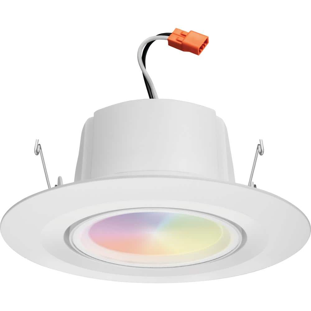 6'' White Adjustable LED Recessed Lighting Kit with Smart Control