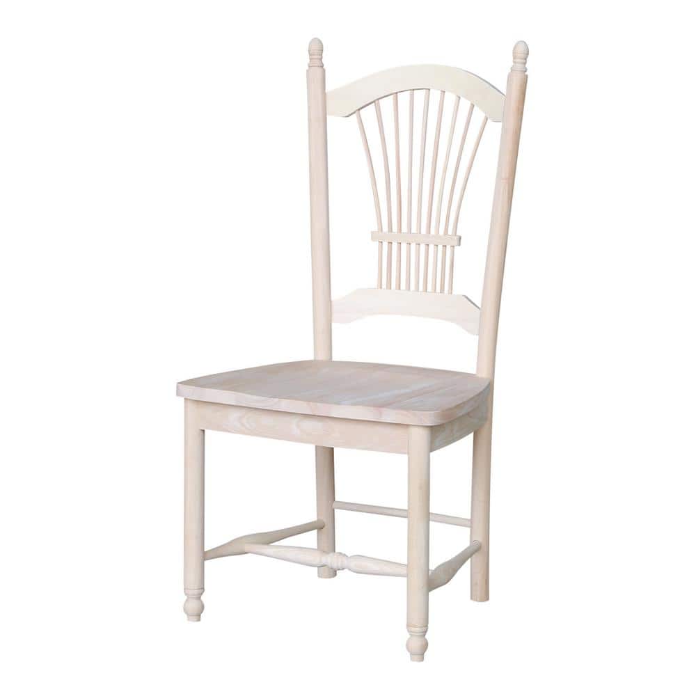 High-Back Brown Microfiber Upholstered Side Chair in Solid Wood