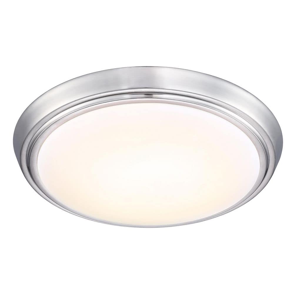 12.99 in. 1-Light Brushed Nickel Dimmable Selectable LED Ceiling Flush Mount (1-Pack) price history on PriceWatchPro
