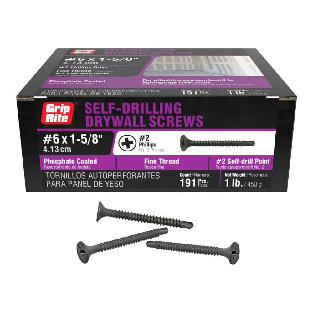 Grip Rite 6 1 5 8 In 2 Phillips Bugle Head Fine Thread Drywall