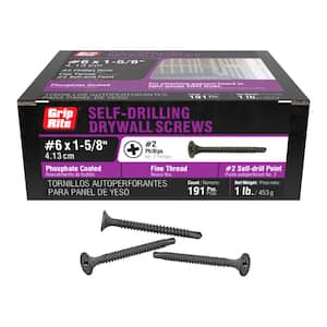 #6 1-5/8 in. #2 Phillips Bugle Head Fine Thread Drywall Screws 1 lb. Box