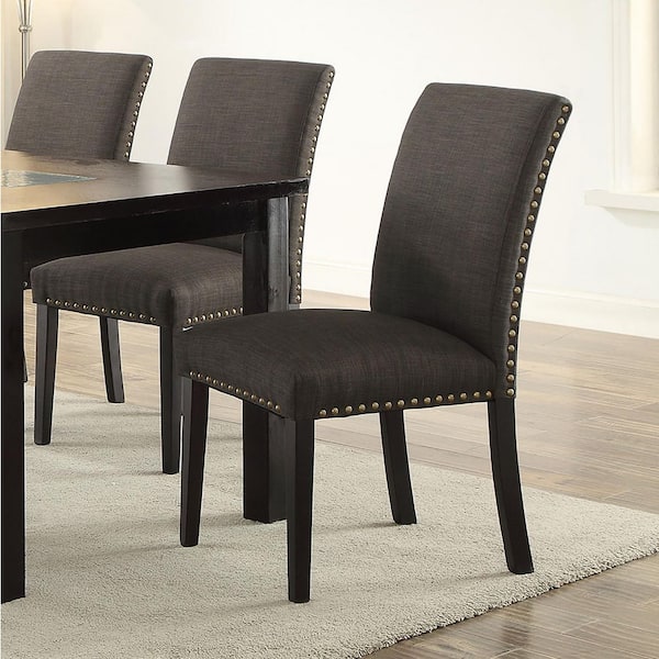 GOJANE Espresso Soft Fabric Dining Chairs with Seat Cushions and