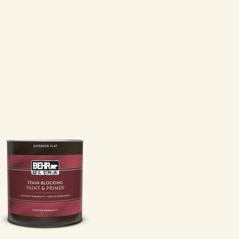 BEHR ULTRA 1 qt. WB400 Vermont Cream Flat Exterior Paint & Primer