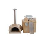 70 in. D x 60 in. W x 32 in. H DIY Wood Fired Outdoor Pizza Oven - Includes SS Flue and Black Door