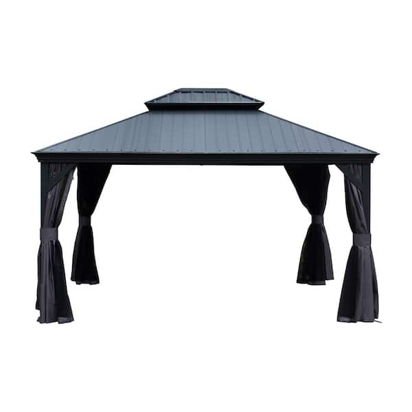 Sojag Verona 10 ft. x 12 ft. Aluminum Gazebo in Dark Gray 312