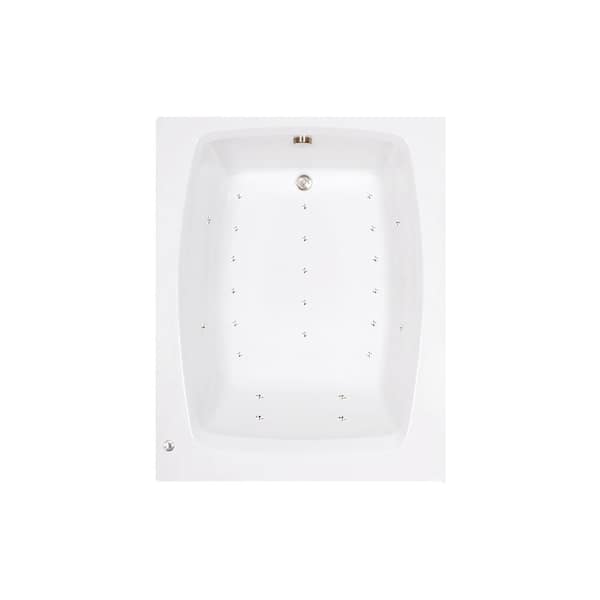 Comfortflo 60 in. x 48 in. Acrylic Rectangular Alcove Air Bathtub with Reversible Drain in Bone