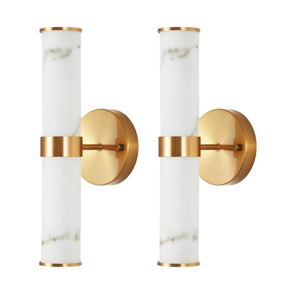 Elegant LED Resin Wall Sconce, Modern Vertical Light Fixture for Bathrooms, Hallways, and Bedrooms in Gold price history on PriceWatchPro