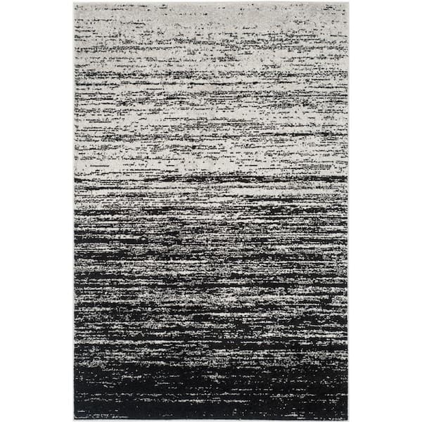 SAFAVIEH Adirondack Silver/Black 5 ft. x 8 ft. Solid Striped Area Rug