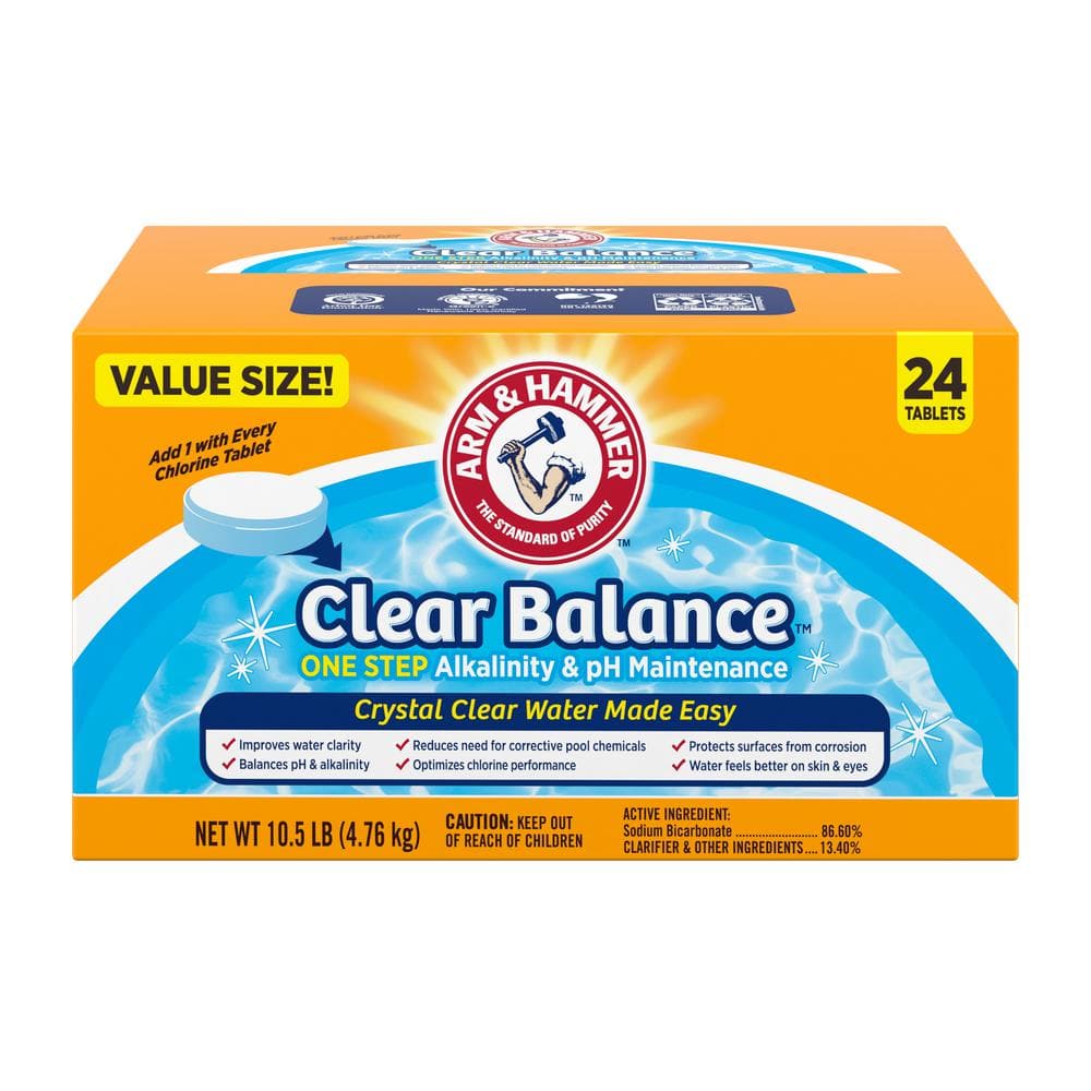ARM & HAMMER Clear Balance Swimming Pool Alkalinity pH Maintenance Tablets,  1 Pack, 24 Count 07007 - The Home Depot