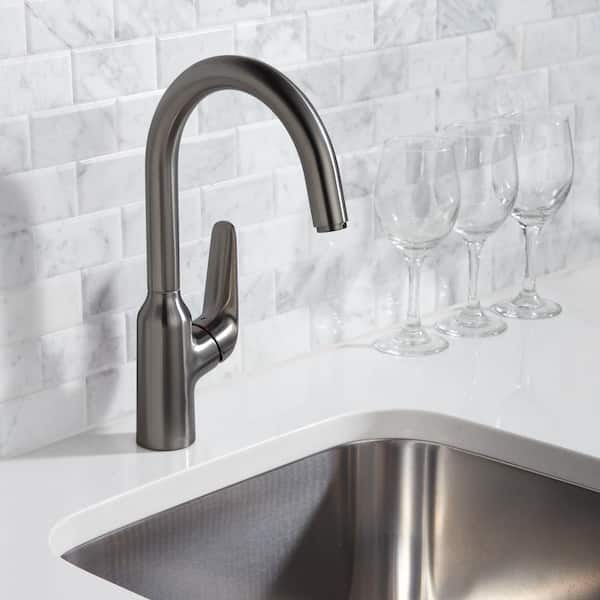 Focus N 1-Handle Bar Faucet in Brushed Black Chrome