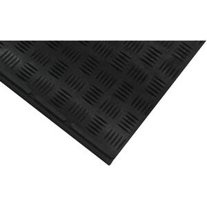 Checker Pattern Black 12 in. x 50 in. Rubber Stair Tread Cover