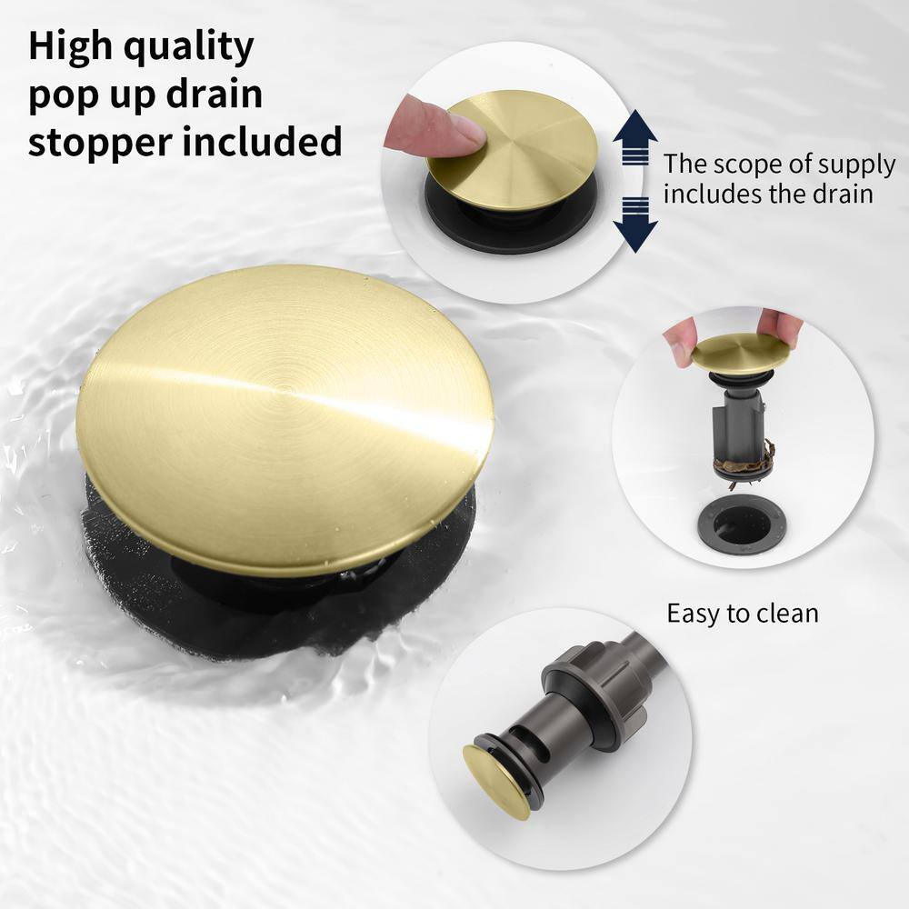 Brushed Gold 8-Inch Widespread Double Handle Bathroom Faucet