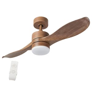 42 in. 2-Blade Natural Walnut Ceiling Fan with LED Light Kit and Remote Control with Color Changing Technology
