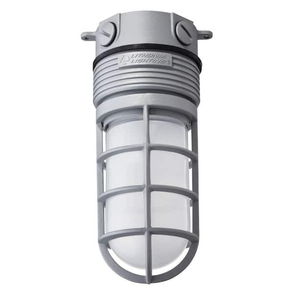 Lithonia Lighting 1-Light Grey LED Outdoor Flush Mount Light
