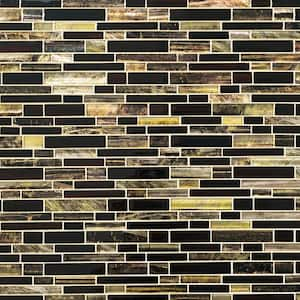 Artista Interlocking 12 in. x 13.5 in. Glossy Glass Patterned Look Wall Tile (9.7 sq. ft./Case)