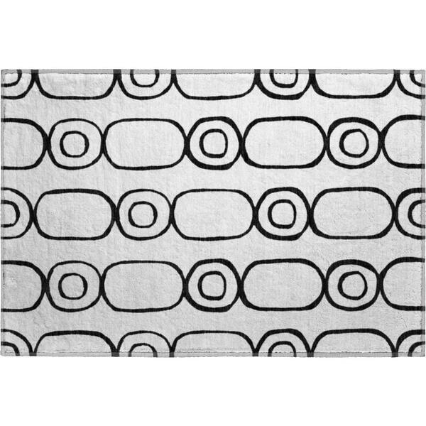 Mayfield Premium Machine Washable Abstract AMF2344 White 3 ft. x 4 ft. Area Rug
