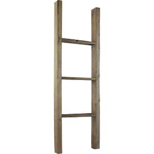 15 in. x 48 in. x 3 1/2 in. Barnwood Decor Collection Pebble Grey Vintage Farmhouse 3-Rung Ladder