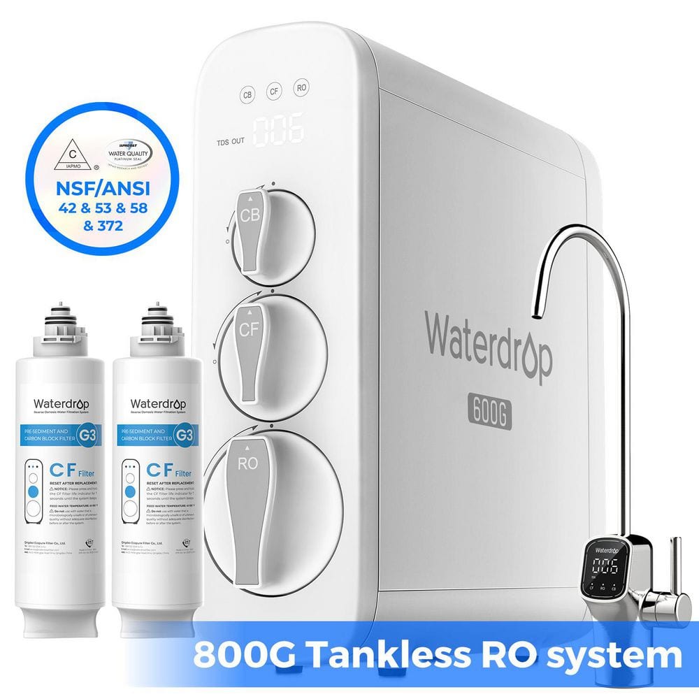 G3P800 Reverse Osmosis System, 800 GPD, NSF/ANSI 42,58,372 Certified, 3:1 Pure to Drain, Tankless, Extra 2CF Filter price history on PriceWatchPro