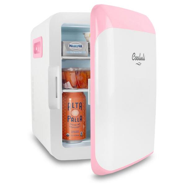 Cooluli Classic 0 35 Cu Ft Retro Mini Fridge In Pink Without Freezer Cl10l2p The Home Depot