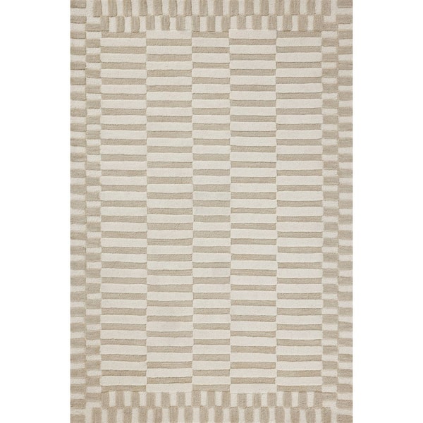 Chris Loves Julia x Loloi Bradley Ivory / Beige 7 ft. - 9 in. x 9 ft. - 9 in. Area Rug