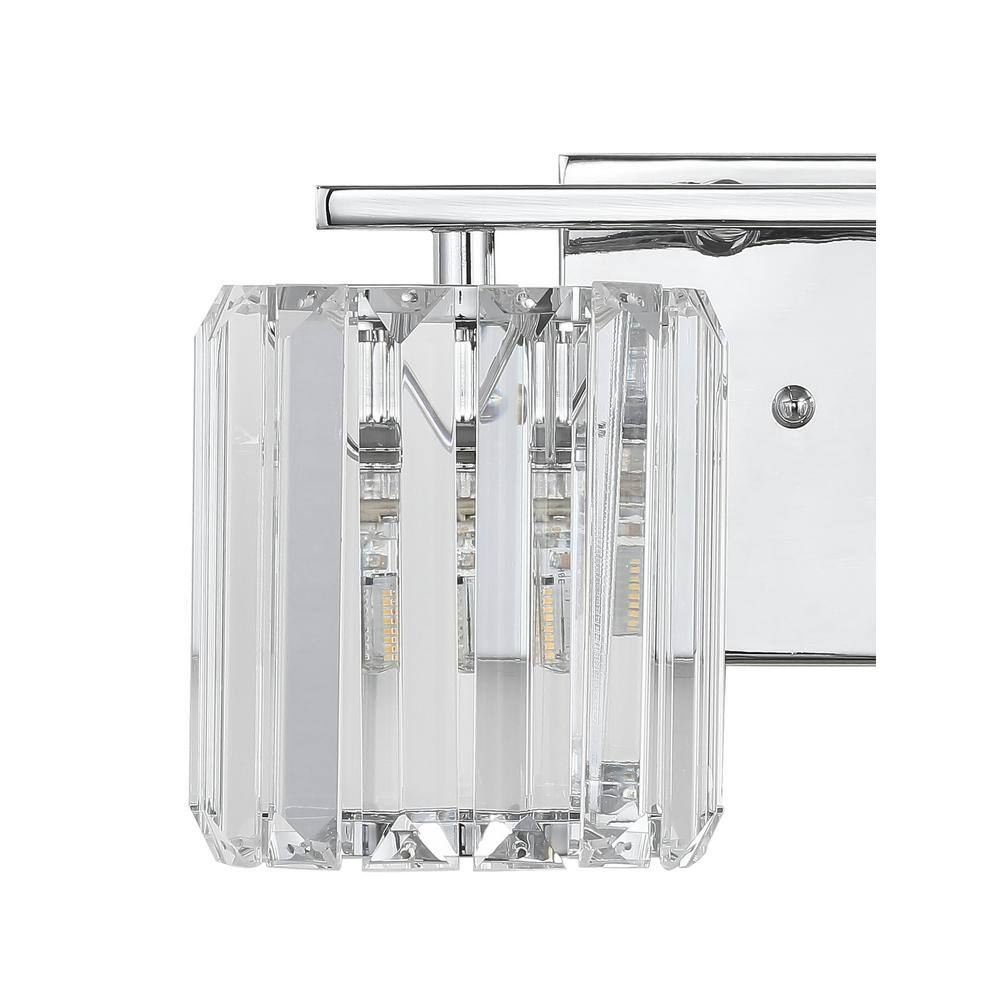 Coco Prism 13.5" Chrome Crystal Square LED Vanity Light
