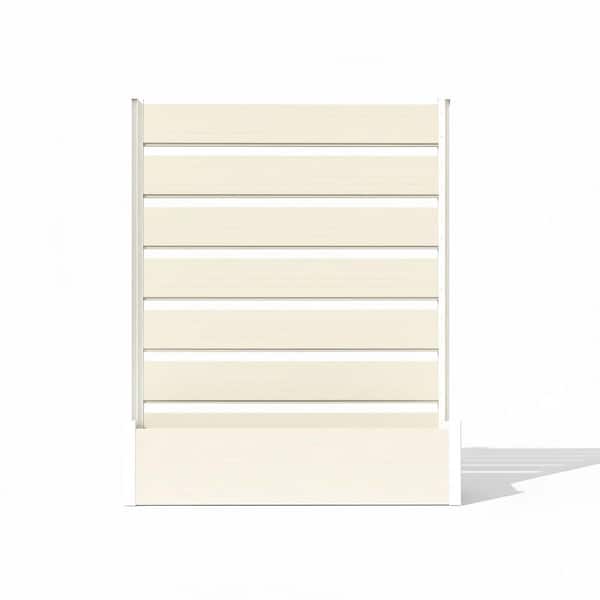 14 in. W x 59 in. H White Composite Wood Panels Planter Box with Aluminum Frame for Climbing Plants (without base)