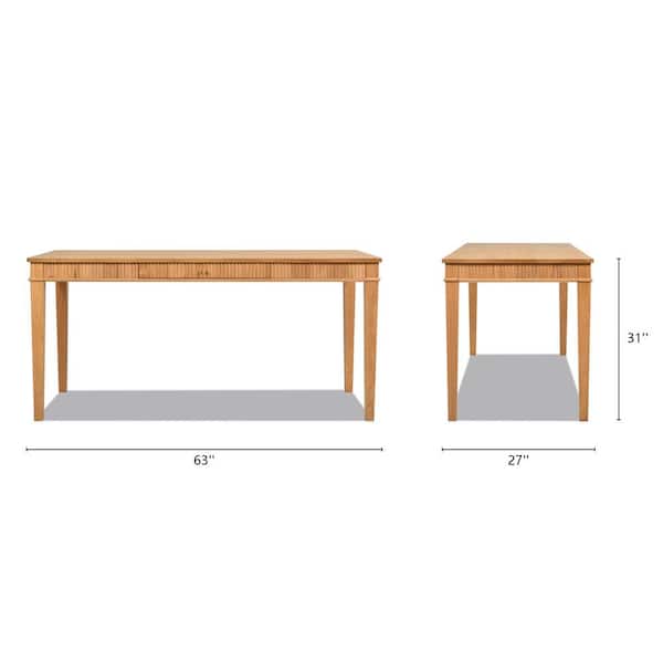 Jennifer Taylor Dumont 63 in. Blonde Solid Rubberwood and