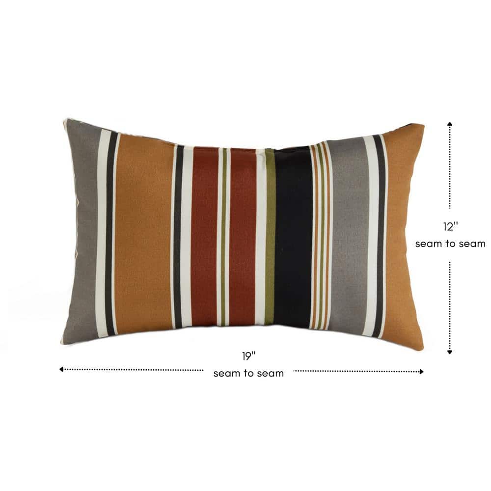 Brick Stripe 19 x 12 Inch Outdoor Rectangle Throw Pillow Set