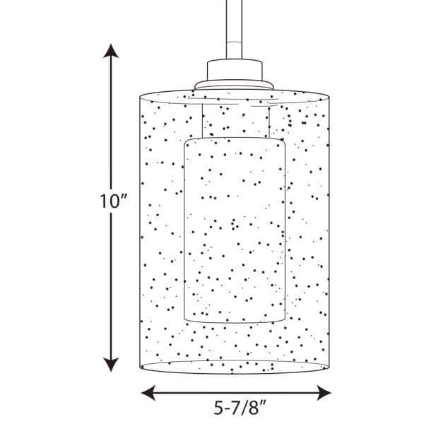 Graphite Double Glass Mini Pendant Light with Seeded and Etched Glass