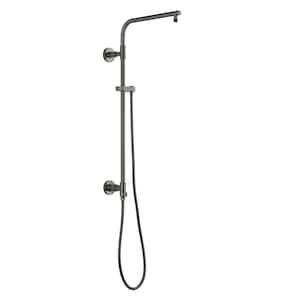 Emerge Round Contemporary 26 in. Column Shower Bar in Lumicoat Black Stainless