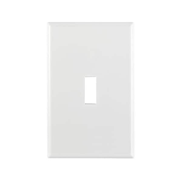 1-Gang White Toggle Nylon Midway/Midsize Wall Plate Screwless (1-Pack), 00SPI-W