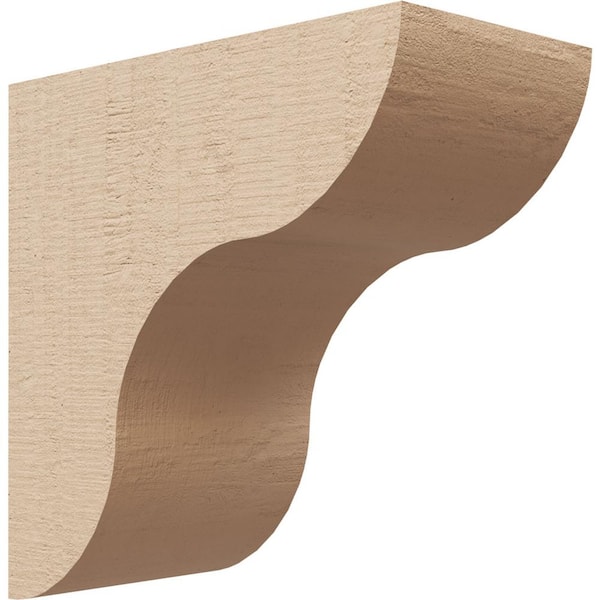 Ekena Millwork 4 in. x 8 in. x 8 in. Classic Carmel Rough Cedar Woodgrain TimberThane Corbel, Primed Tan