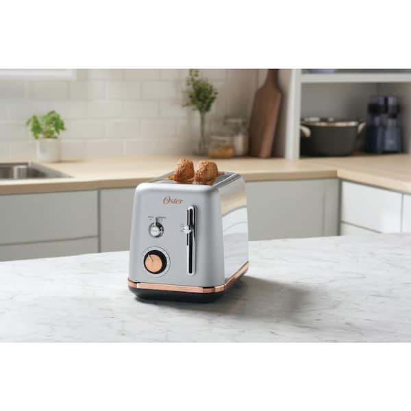 Oster Metropolitan Collection 750 W 2-Slice Silver/Rose Gold