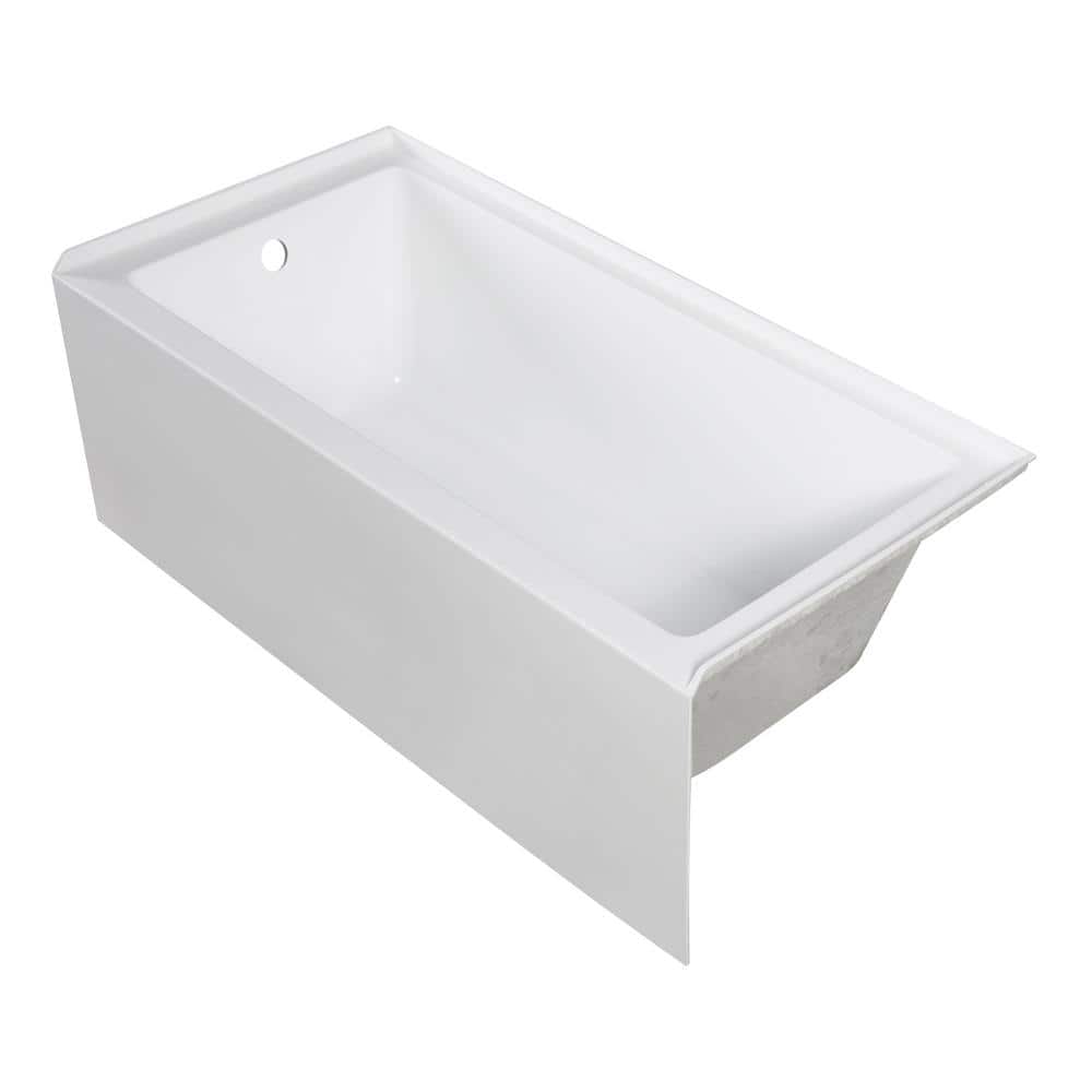 Ursula 60'' x 30'' White Acrylic Alcove Bathtub