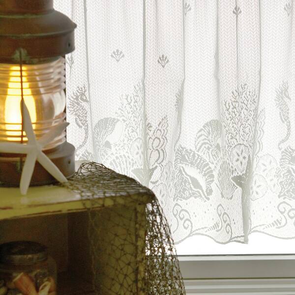 HERITAGE LACE White SEASCAPE Tier 60" x 30" Made USA LACE TIER Nice New Product 