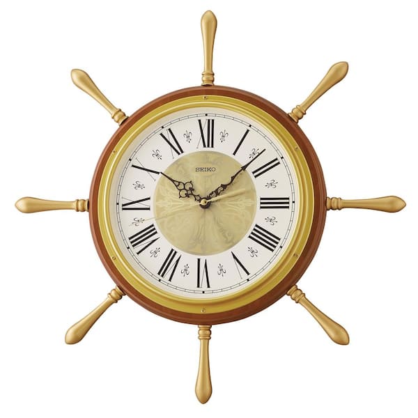 Seiko 19 in. Nautical Helm Wall Clock