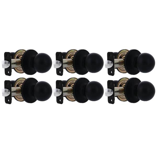 Defiant Ball Matte Black Hall/Closet Door Knob (6-Pack) TWX930BD6