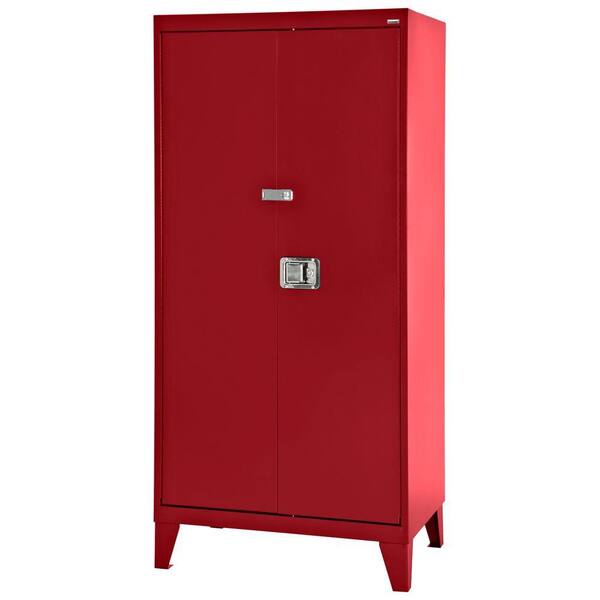 Sandusky 79 in. H x 36 in. W x 18 in. D Freestanding Steel Cabinet in Red