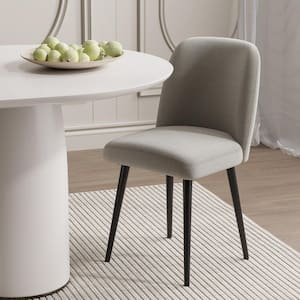 Courtelle's Upholstered Modern Grey Dining Chairs with Black Leg (Set of 2)